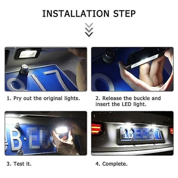 1 par LED-lys for registreringsskilt for VOLVO S40 S60 S80 XC70 XC60 LED-lys for registreringsskilt