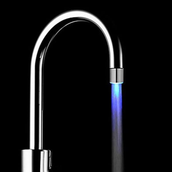 LED lys vannkran kran glød belysning dusj sprayer kran