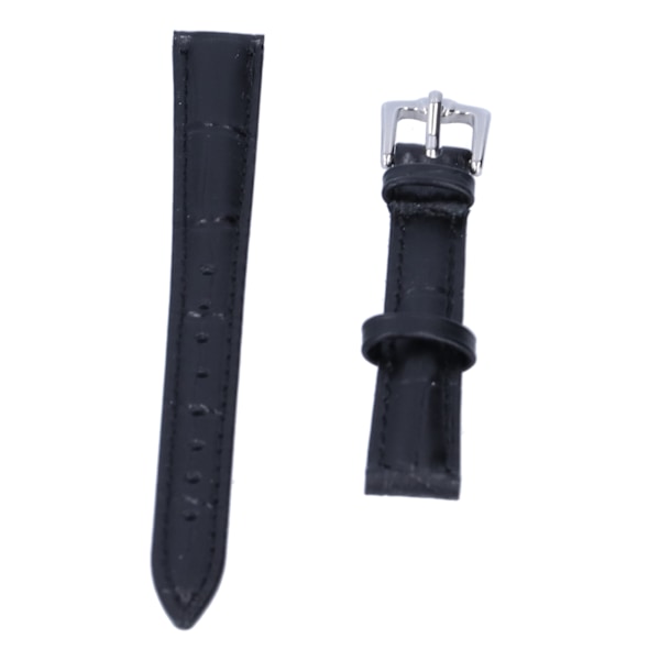 Remme for klokke med spenne, unisex, erstatning, reservedeler, tilbehør, svart 24 mm / 0,94 tommer [C]