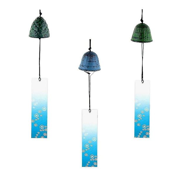 3 stycken japanska Furin vindspel Nambu gjutjärn Iwachu klockor set