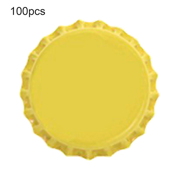 100 st Flaskkorkar Robust Konstruktion Anti-deformering Tennplåt Mini Öl Drycker Korkar För Hem[C] Tangerine