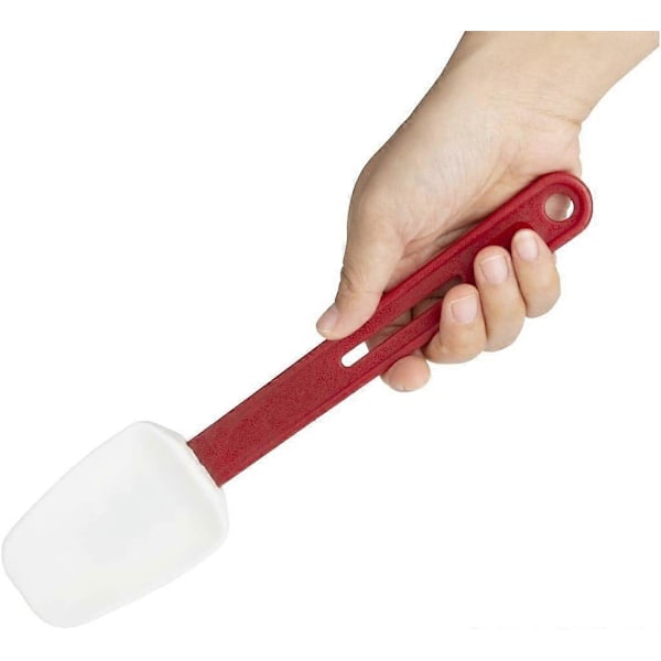 Värmebeständig Spatel Sked för Matlagning 255mm/10 tum, Röd, Spoonula, Värmebeständig upp till 260C, Fläckbeständig, Kompatibel med Non-Stick Kokkärl (C)