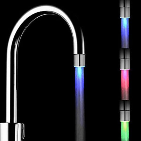 LED-ljus vattenkran glöd belysning dusch spruta kran