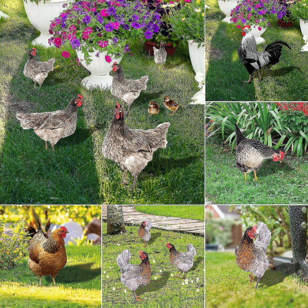 Farfi Hanedekor Realistisk Livaktig Ornament Dobbeltsidig Trykk Akryl Hage Statue Kylling For HageAA[C] H