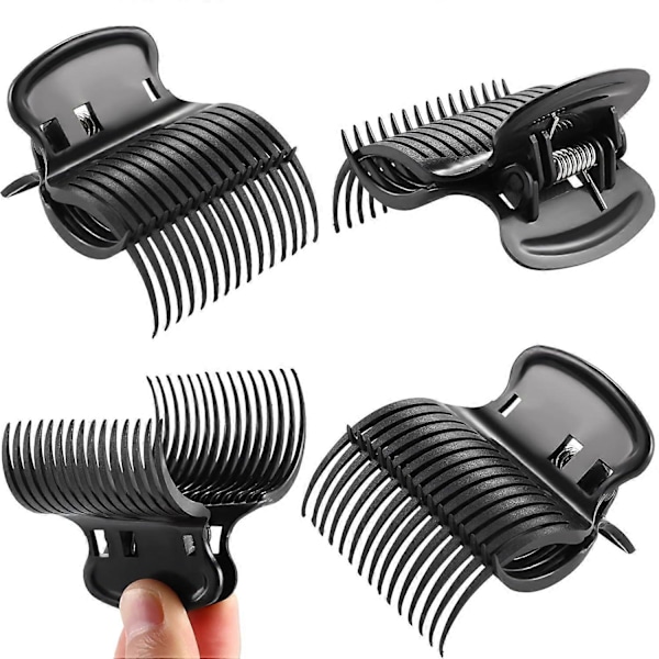 Varme Rulle Clips Hårkrølle Klips Erstatnings Rulle Clips til Kvinder Piger Hårsektion Styling (12 Stykker, Sort) Sort - (C)