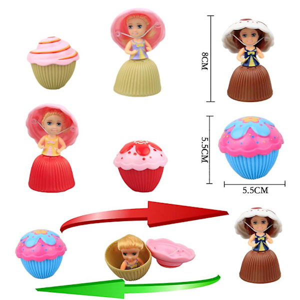 Söt Doftande Deformerbar Överraskning Cupcake Prinsessa Docka Leksaker Barn Flickor Present