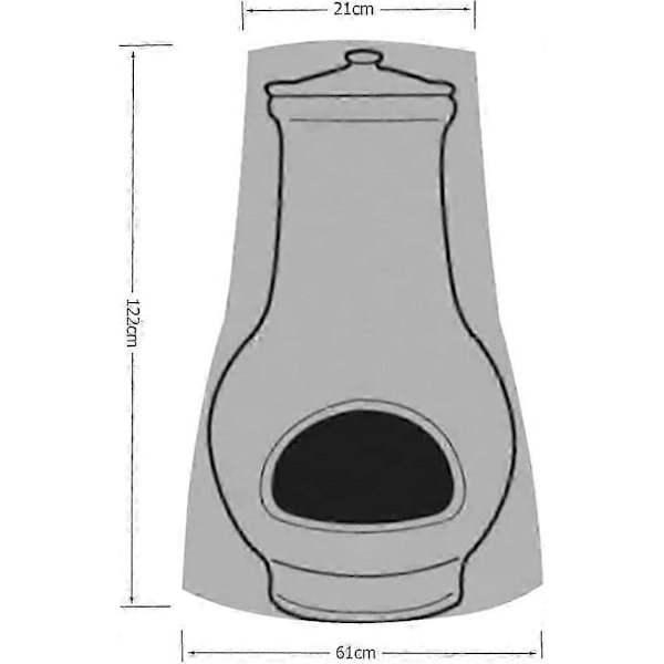 Utomhus Chimenea Skydd, 210D Oxford Tyg, Vindtät Design (C)
