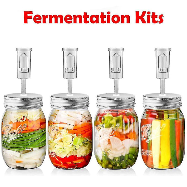 Bredmunnet Mason Jar Fermenteringslokk og Luftsluse, Hjemmekjøkkenutstyr [C] 87mm