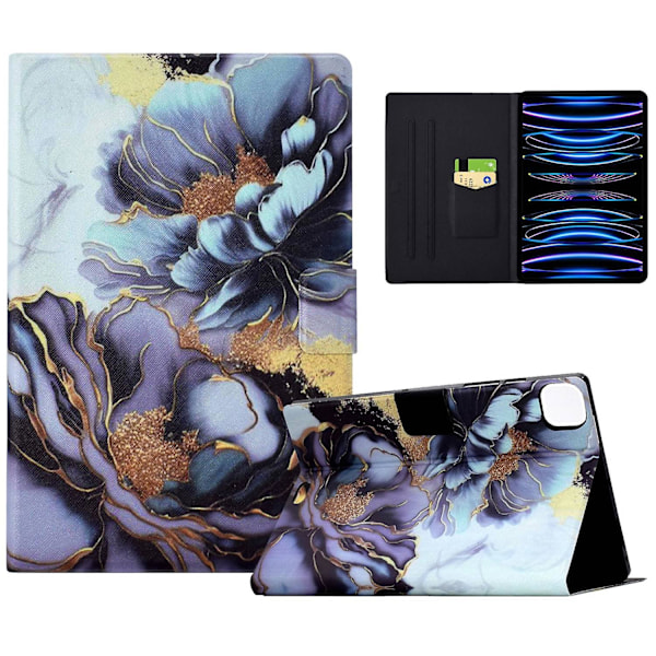 Etui til iPad Pro 11 (2018) / (2020) / iPad Air 11 (2024) / Air (2020) / (2022) PU Læder Mønster F Multicolor Peony Flower