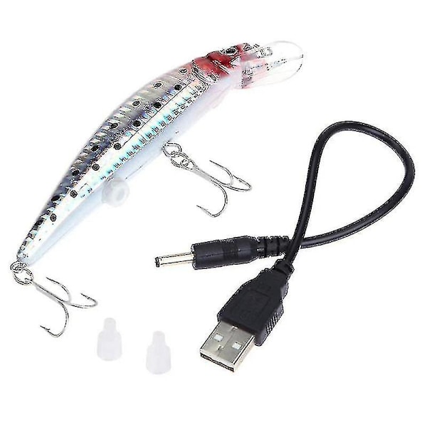 Elektrisk Fiskedrag Vibration Swimbait Med LED-Ljus USB Laddningsbart Bete Xxf