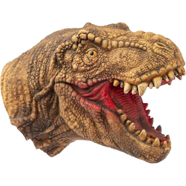 Dinosaurie Handdockor Leksaker Latex Raptor Realistiska Mjuka Dino Djurhuvud Leksak Set T-rex Dockor Tyrannosaurus, Stegosaurus, Triceratops 3 Pack