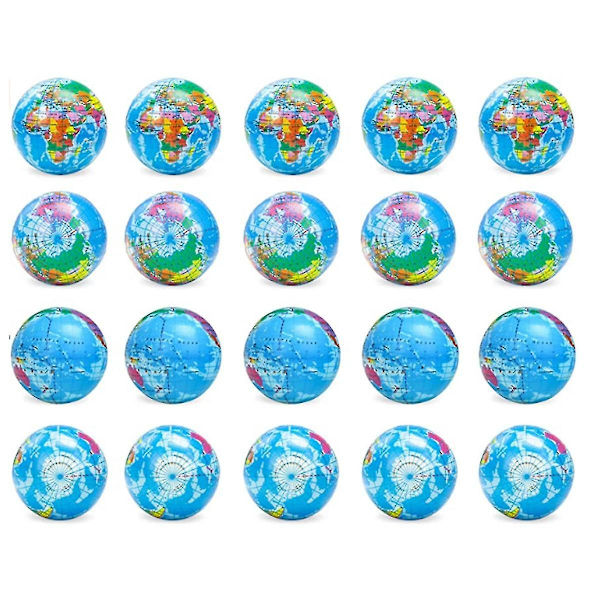 20 Pak Jord Stressbolde, 2,5 Tommer Jord Tema Klem Bolde, Stressaflastende Bolde Klem Angst