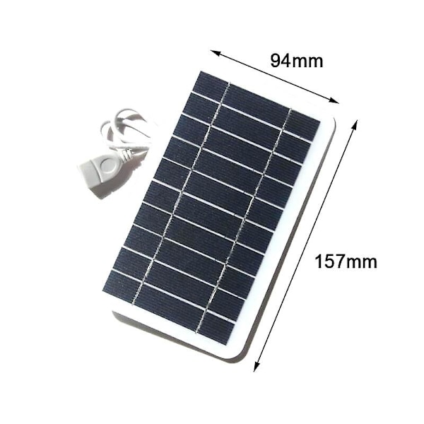 Vikbar Solcellsladdare för Telefonbatteri, Utomhus, Resa, Vandring, Camping, USB 5V, Nödladdare, Bärbar Powerbank 1[C] Mini 1.5W-Not Fold
