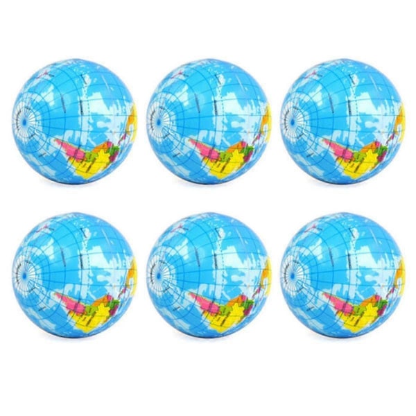 Pack Earth Stressbollar, 10 cm Jordglobstema Klämbollar, Stressreducerande Bollar Kläm Ångest Fidget Sensoriska Bollar (C)