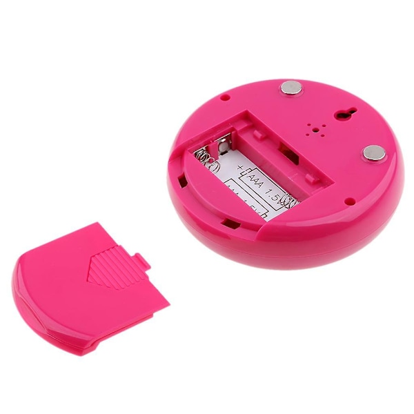 Bakgrundsbelyst Touchskärm Hygrometer Tid Temperatur Klocka Termometer Rosa (C)
