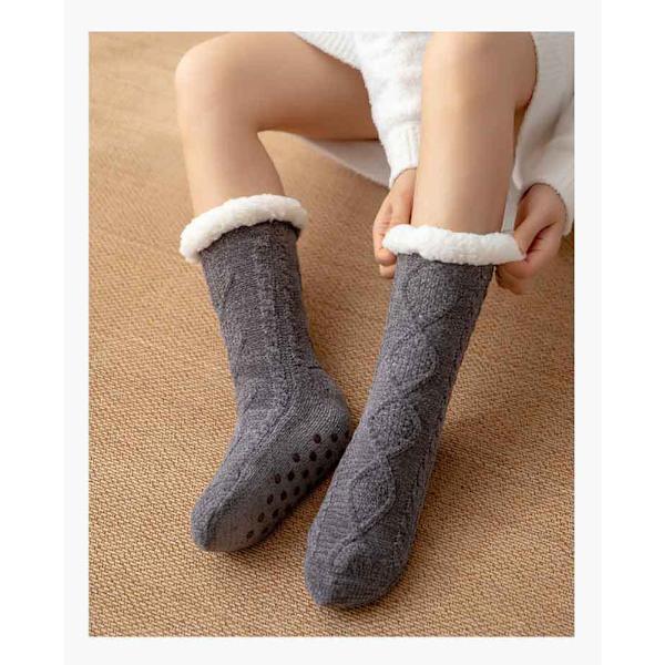Søde og varme sokker med anti-slip beskyttelse - FLUFFY