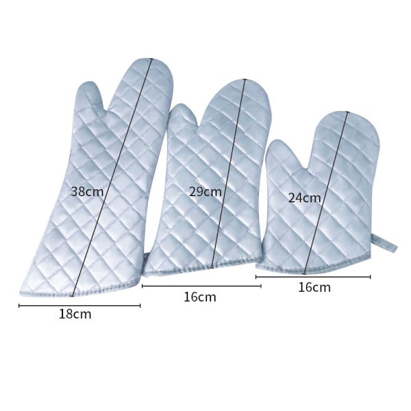 1 par ugnshandskar, värmebeständiga halkfria grillhandskar S:24*16*3cm