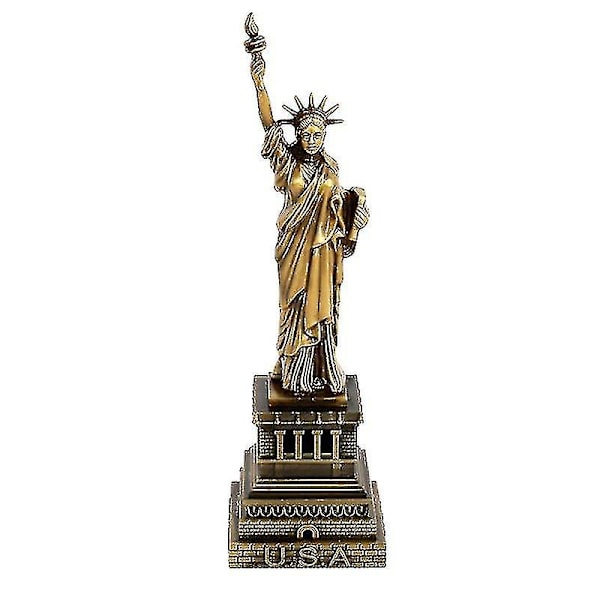 Vintage Amerikansk Frihetsgudinnan Dekorativ Möbel Metallprydnad Hantverk Miniatyrmodell