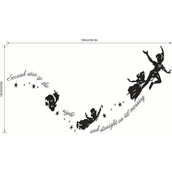 Peter Pan -hahmojen seinätarrat, inspiroivat lainauslauseet, irrotettava seinätarra, lasten ja vauvojen huoneen sisustus, DIY-tarra