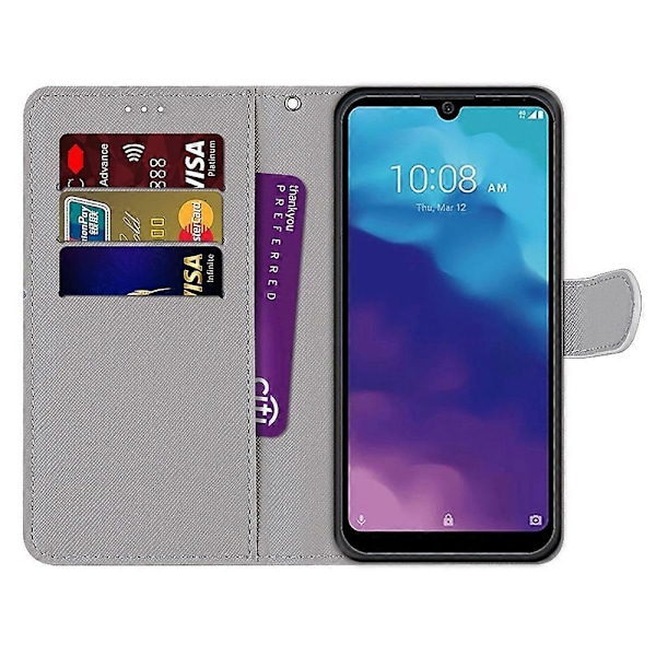 For ZTE Blade A5 2020 Farget Tegning Kryss Tekstur Horisontal Flip PU Lærveske med Holder & Kortspor & Lommebok & Lanyard (FCC)