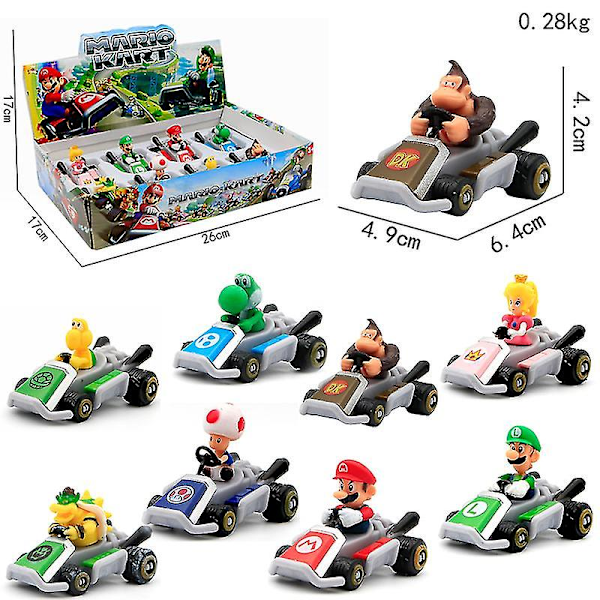 Super Mario Dock Scooter 8 Mario Dock Kart Racing Leksaksbil Modell Dekorationer