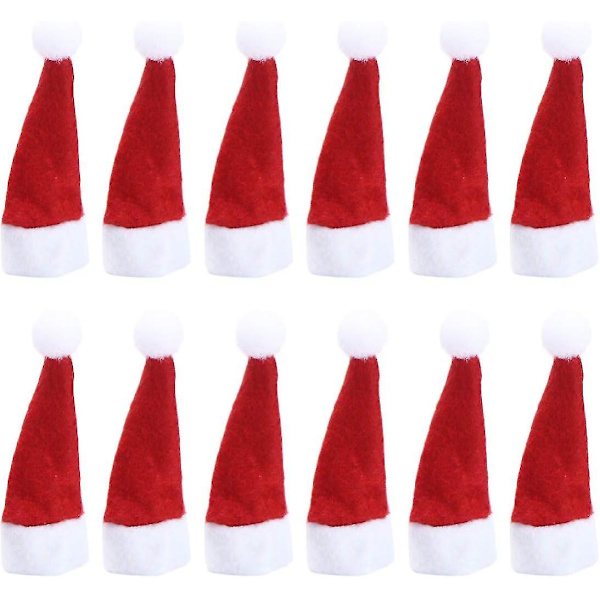 150-pack Mini Jultomtehatt Koppar/Flaska Överdrag - Jultomtehatt Hållare för Hantverk och Julparty Dekoration