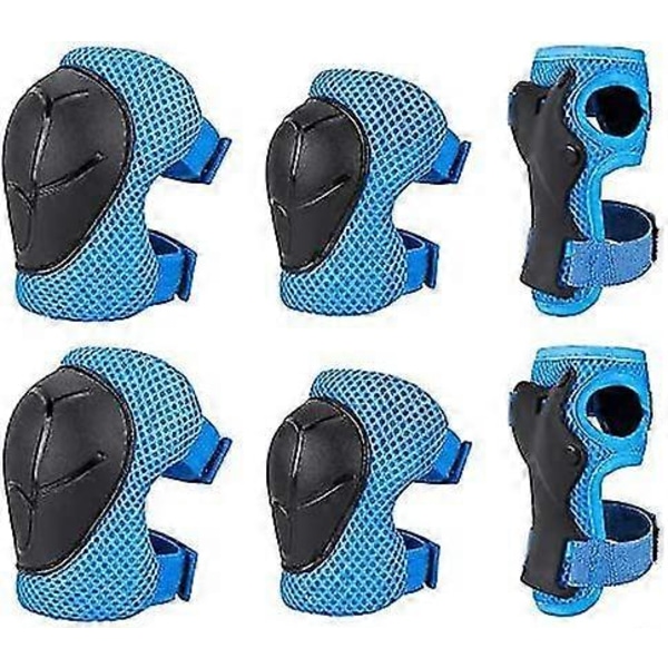 Knäskydd för barn, set med 6, skyddsutrustning set armbågsskydd handledsskydd knäskydd (C)