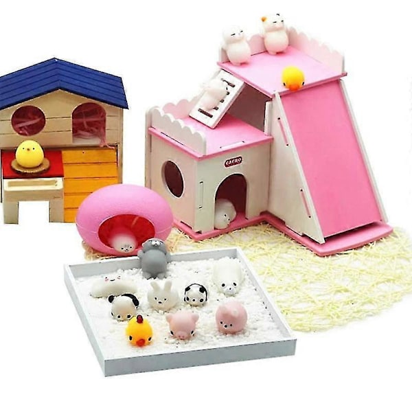 24 st Squishy Leksaker Söta Djur Stressboll Mochi Leksak Stressavlastande Leksaker one size