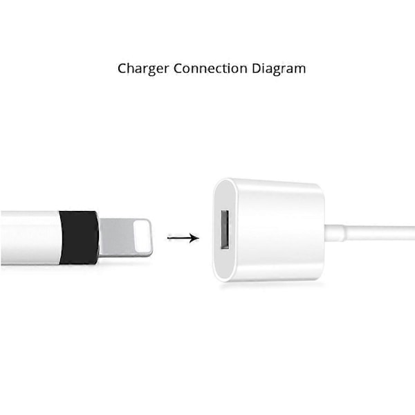 Lightning-USB-latauskaapeli Apple Pencilille, naaras-uros-jatkoliitin (FCC)