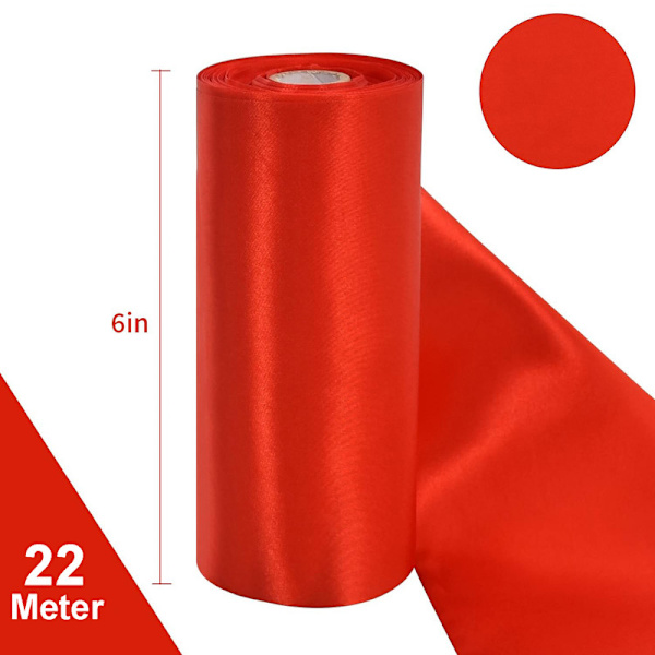 Rött satinband 15cm x 20m Stor rosett perfekt för stora öppningar fester