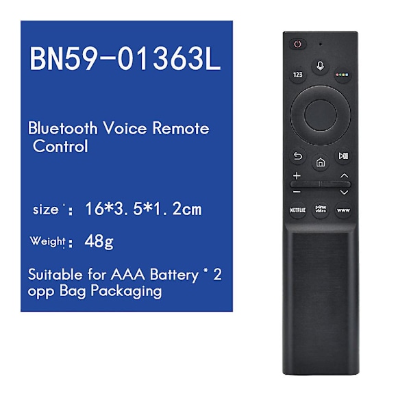 Fjärrkontroll BN59-01363L för QLED-serien BN59-01363C UA75AU8000 Bluetooth-röst-TV-fjärrkontroll Ersättning