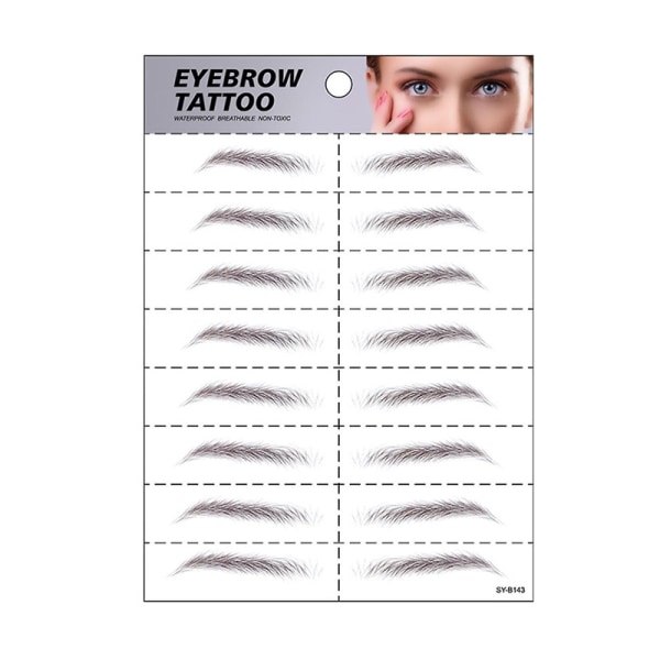 Yebrow Sticker Simulation Eyebrow Semi-water Transfer Vattentät Tatuering Eyebrow D
