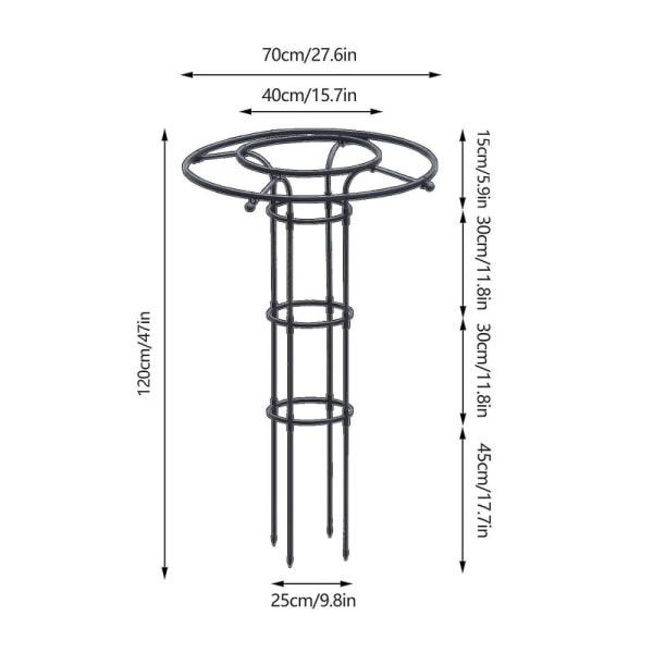 Trädgårds spaljé för klätterväxter och blommor, metallväxt spaljé för utomhusbruk 47.24inch