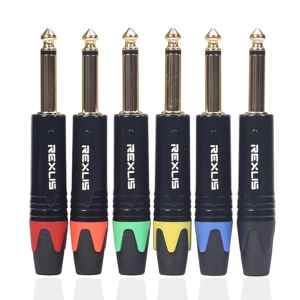 DIY 2 x 6,35 mm Stereo Jackstik til Audioanvendelser - Sort