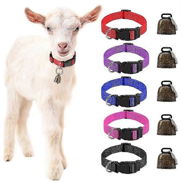 5-pack Getinghalsband med Klockor för Små Husdjur, Får & Nötkreatur (C)