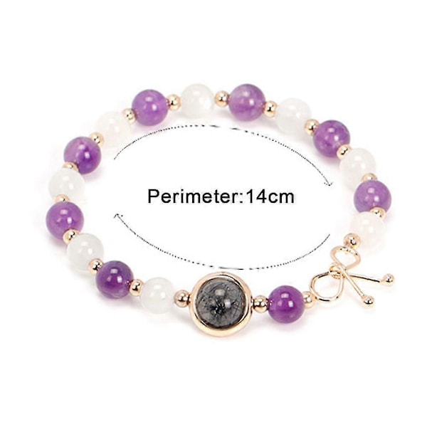 Månsten Ametist Armband För Viktminskning Kvinnor Kroppsrenande Chakra Armband (C)