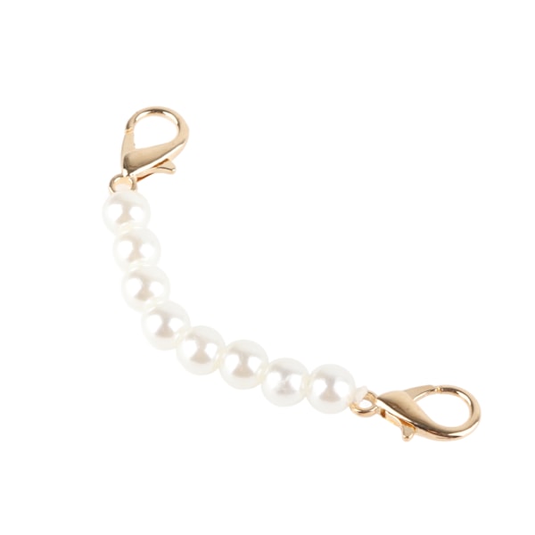 Perle Taskekæde Slidstærk DIY Perle Bead Taskekæde til Håndtaske Kæder Tilbehør 10cm / 3.9in Hvid[C]