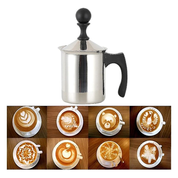 Yaju Mælkeskummer DIY Cappuccino Mælkeskummer Mælkeskummer Kop Manuel Mælkeskummer (1 stk)