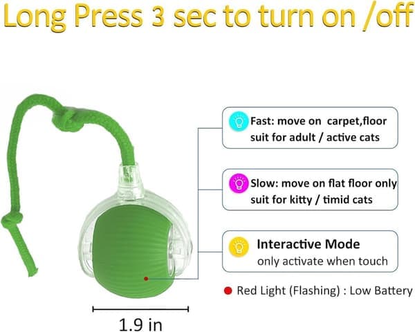 Katte legetøj - Aktiveringsbold / Bold der bevæger sig, Legetøjsbold til kat