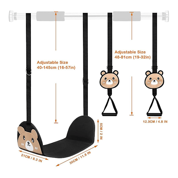 Døråbningsgynge til børn, indendørs gyngesæde til børn med støtte op til 150 kg med justerbar reb, udendørs Tr