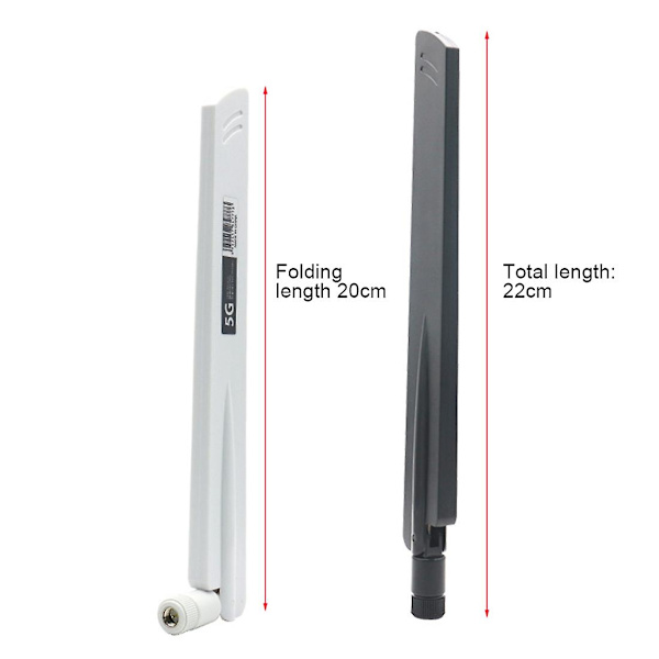2 stk 3G 4G 5G Antenne 600-6000MHz 18dBi Gain SMA Hane for Trådløst Nettverkskort Wifi Router Høy Signal(C)