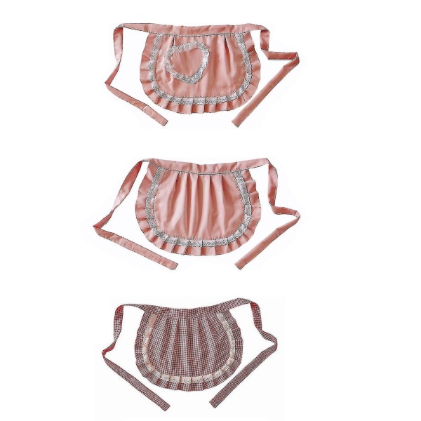 Retro Förkläden Midje Förkläde Midje Förkläde För Flickor  Smal Kostym  Vit Bomull  Halv Förkläde  Fest Hot[C] Off-White