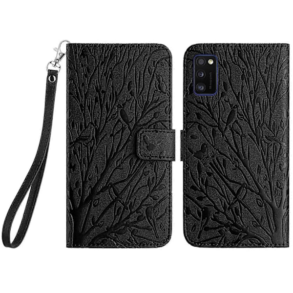 Til Samsung Galaxy A41 (Global Version) Etui Wallet Beskyttende Telefon Cover med Stativ Black