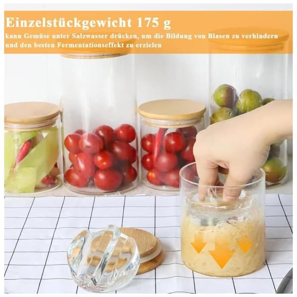 Set med 4 jäsningsvikter i glas, 7 cm diameter glasvikter, jäsningsvikter med [YJD]