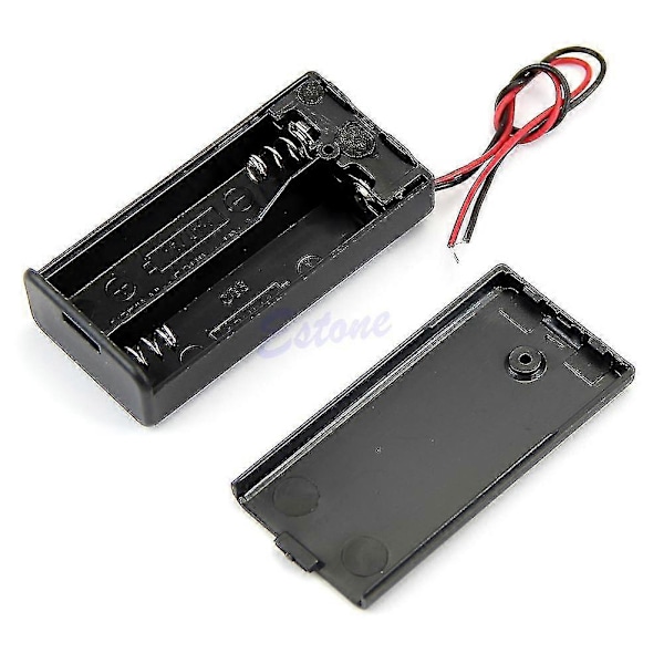 Aa Batteri För Fodralhållare 2 Fack Batteribehållare Batterihållare Förvaring (C)