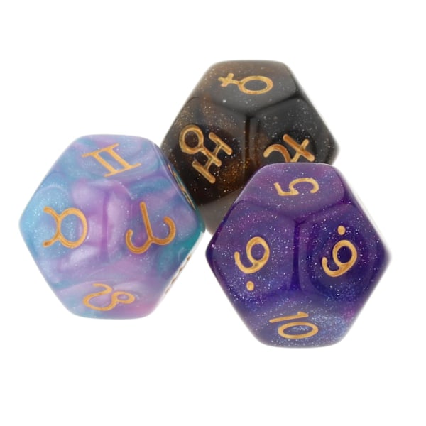 Multi Sided Terningesæt Brætspil Dungeons D&D RPG Spil Rollespil Bar Legetøj Lilla Grøn Kaffe (C)
