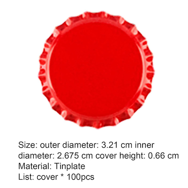 100 st Flaskkorkar Robust Konstruktion Anti-deformering Tennplåt Mini Öl Drycker Korkar För Hem[C] Apricot Yellow