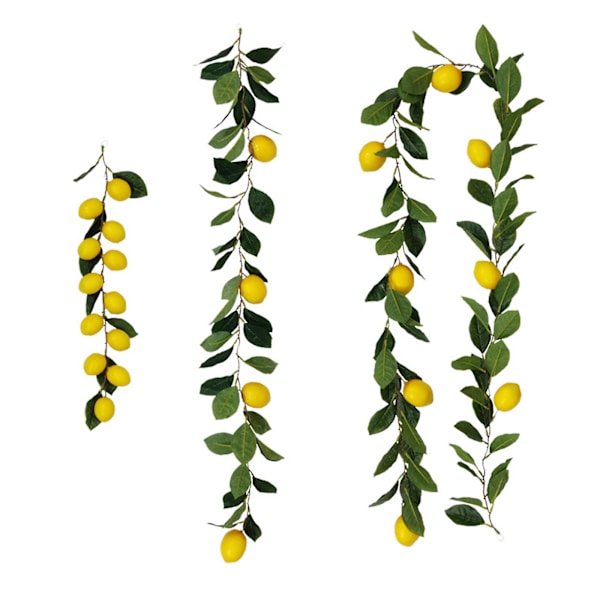 Kunstig Citronkrans Til Hjemmedekor - Realistisk Frugtmodel Rattan Vine[C] Yellow A2