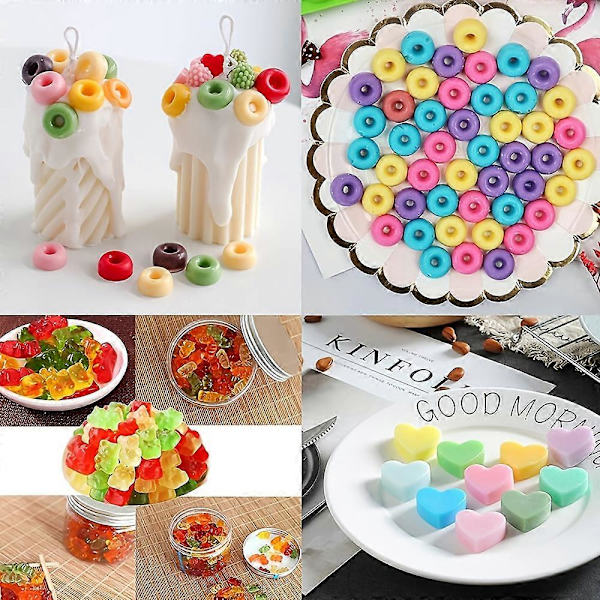 5 stk Silikon Gummy Bear Chokoladeforme, Med 2 Dryppere, Non-stick Silikon Slikforme, DIY Forme