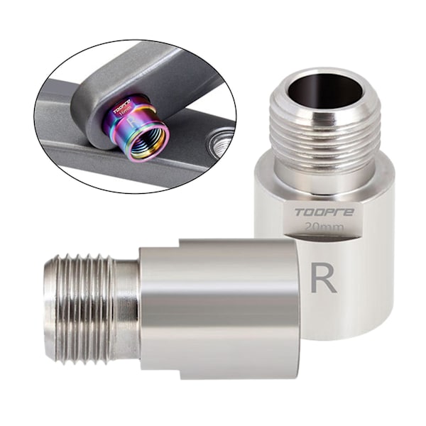 1 Par Vänster Höger Cykelpedalförlängare Pedalavstånd Adapter Silver 20mm